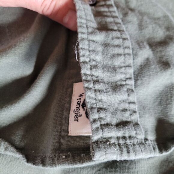 Wrangler Vintage Short Sleeve Green Comfort Flex Flap Pockets XL - Picture 5 of 8